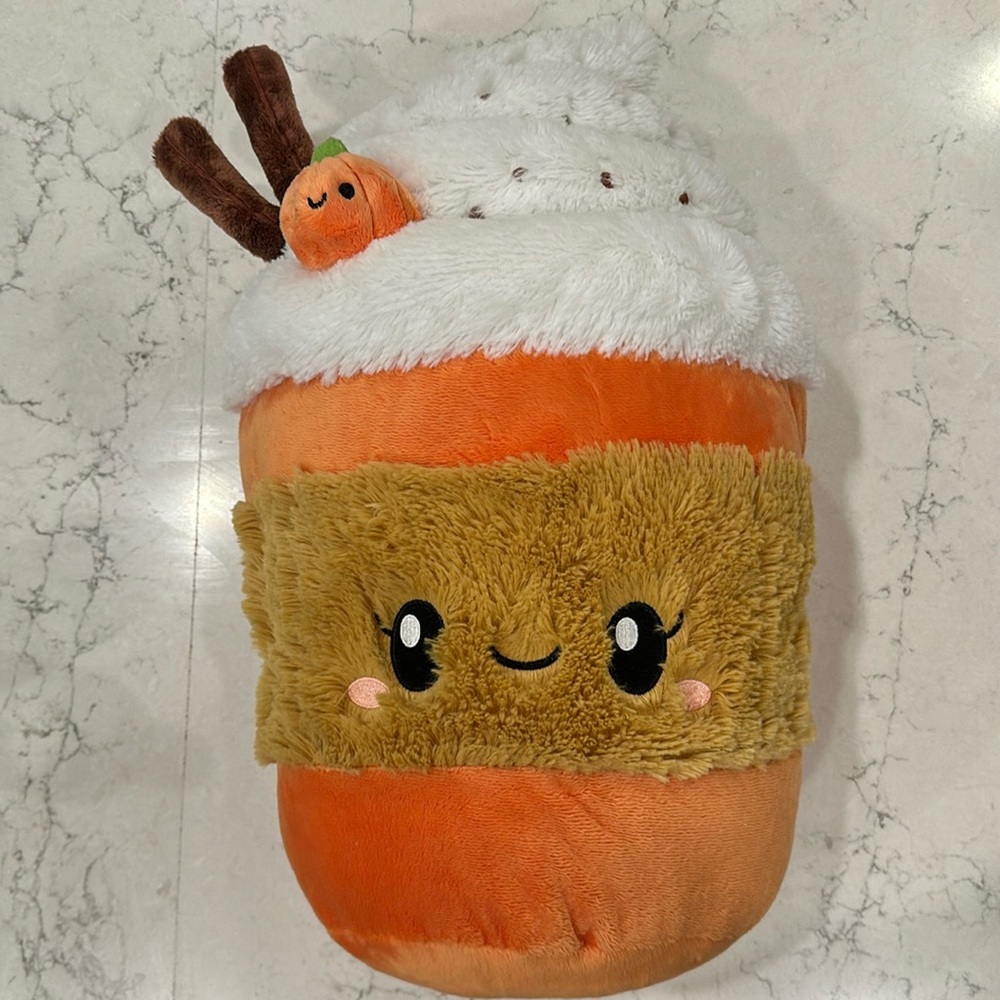 Like New! 19” Giant Squishable Pumpkin Spice latte